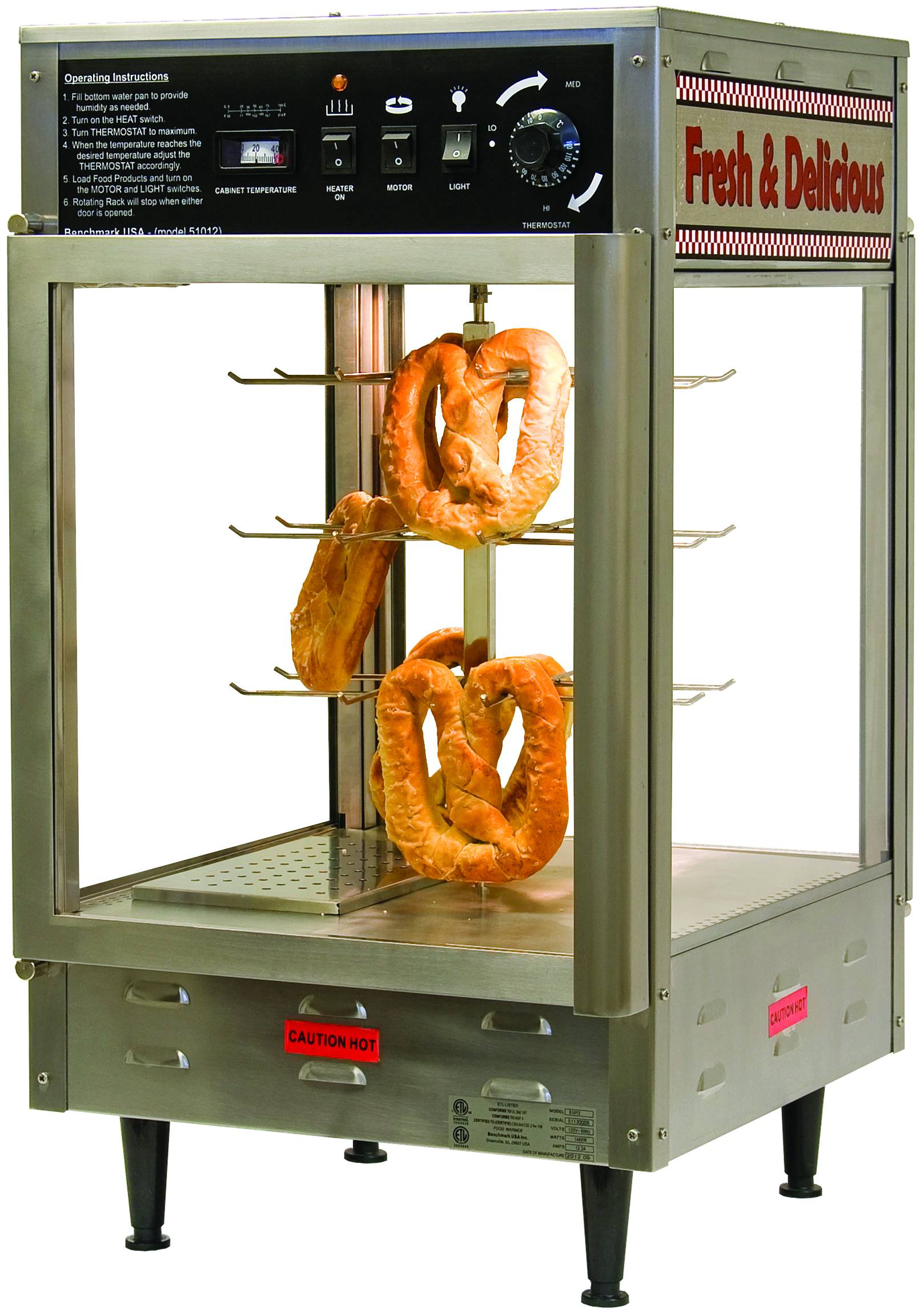 Benchmark 12" Humidified Rotating Pizza / Pretzel Warmer Display, 120v