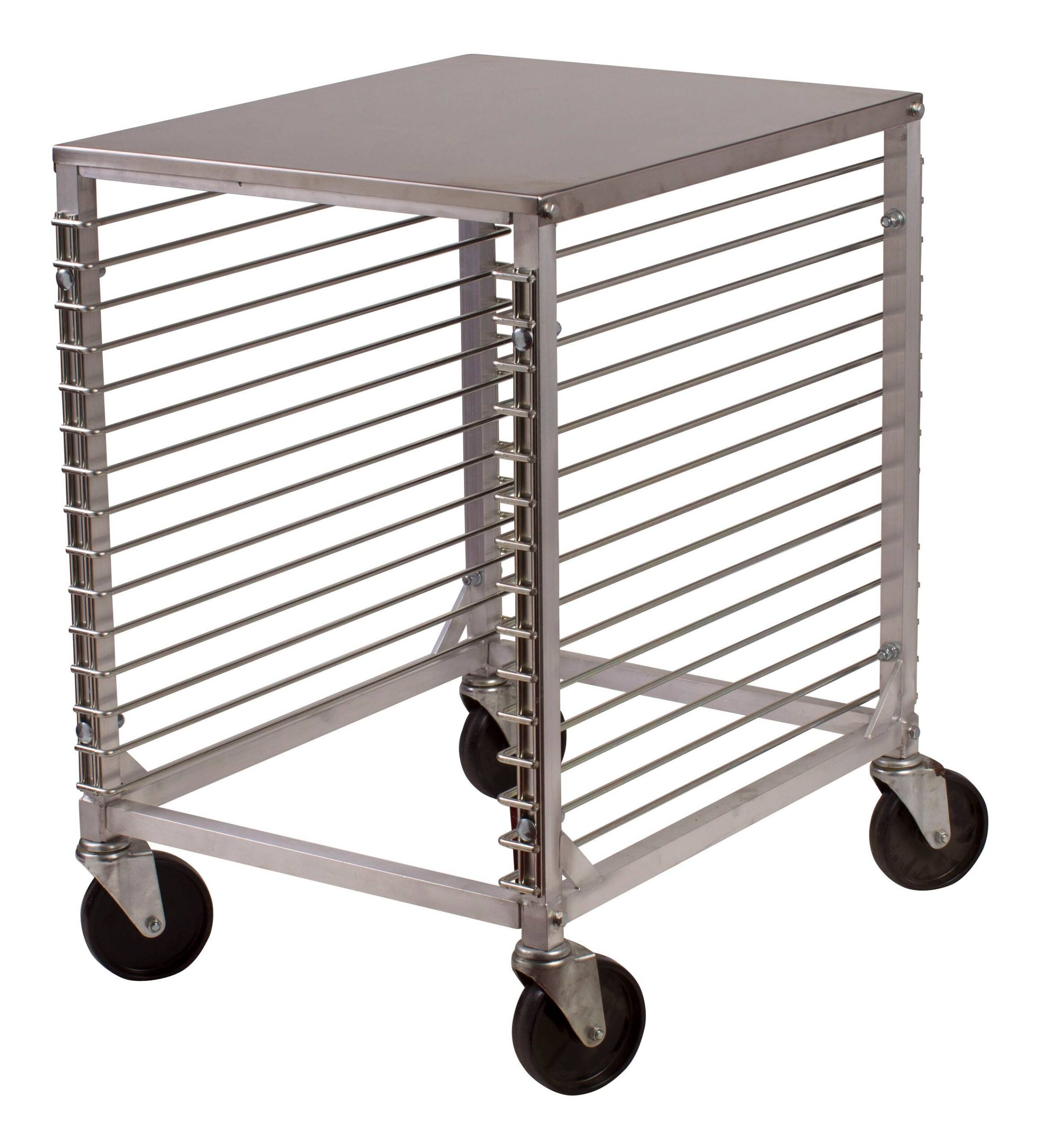 Sheet Pan Rack, Half-Height w/Work Surface, Wire Slide, 15-Tier, Alu, KD, NSF