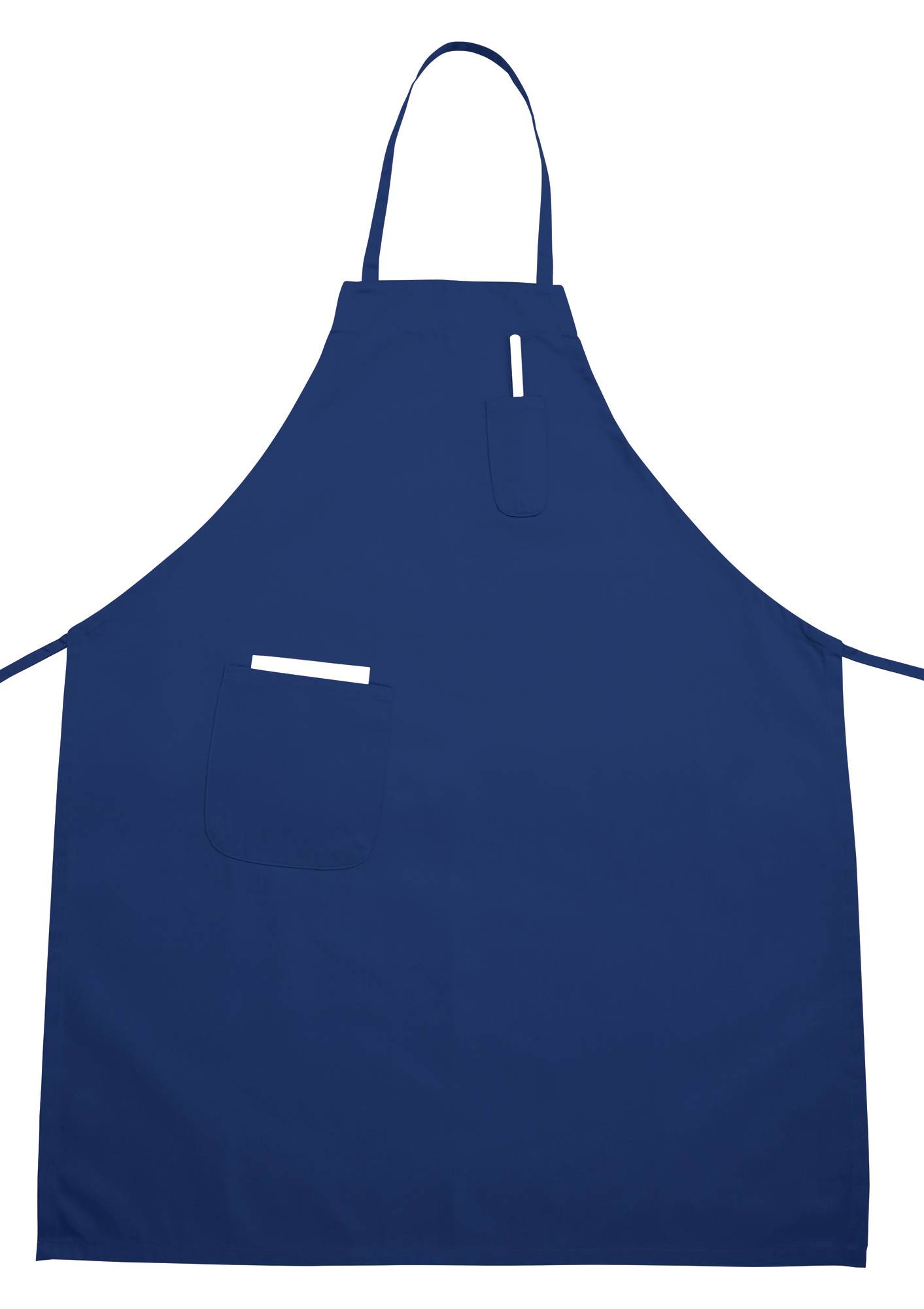 Full Length Bib Apron w/Pocket, Blue