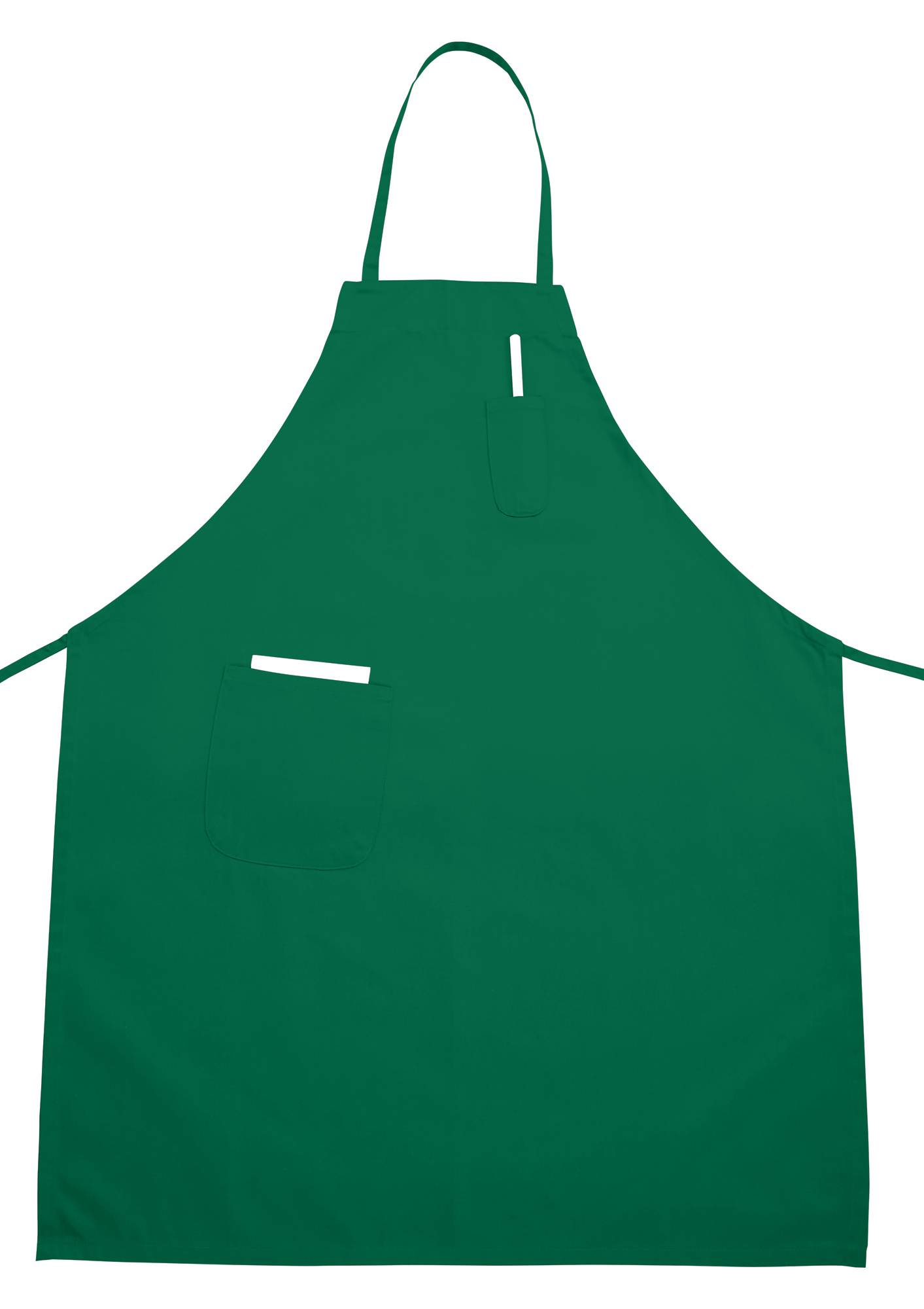 Full Length Bib Apron w/Pocket, Bright Green