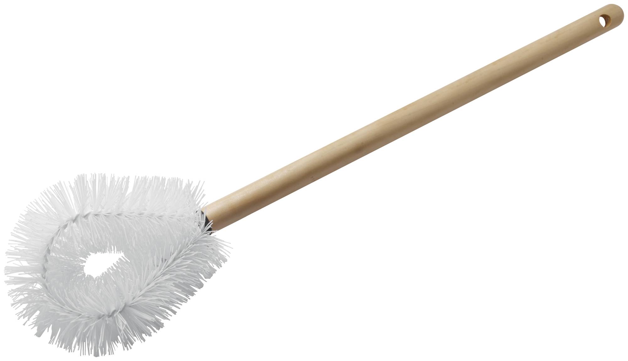 Toilet Brush, 21"L Wood Handle, White PP Bristles