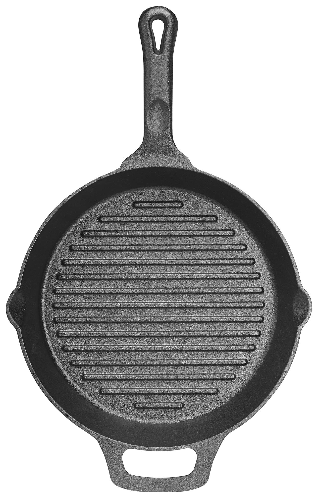 Cast Iron, Induction Grill Pan, Round, 10-1/4" Dia x 1-3/4" H, Pre-Seasoned