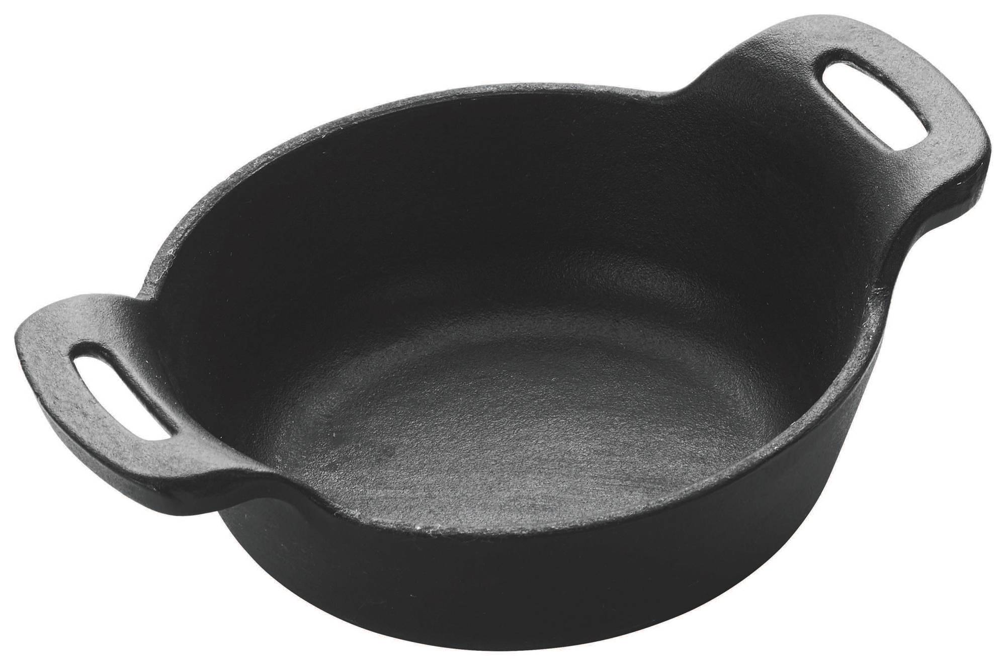 Mini Cast Iron, Induction Server, Round, 12 Oz, 5-1/8" Dia, Matte Black Enamel