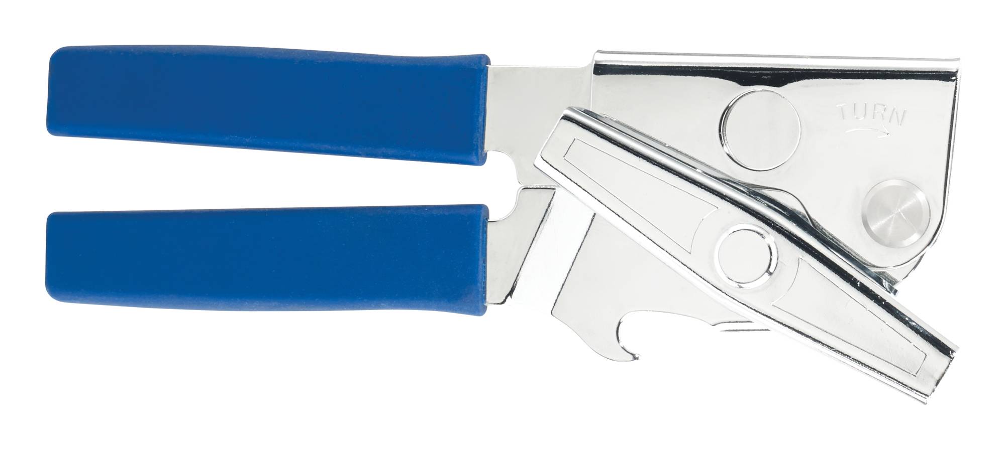 Twist & Out Can Opener, 7"L, Portable, Chrome Plated, Soft Grip Hdl