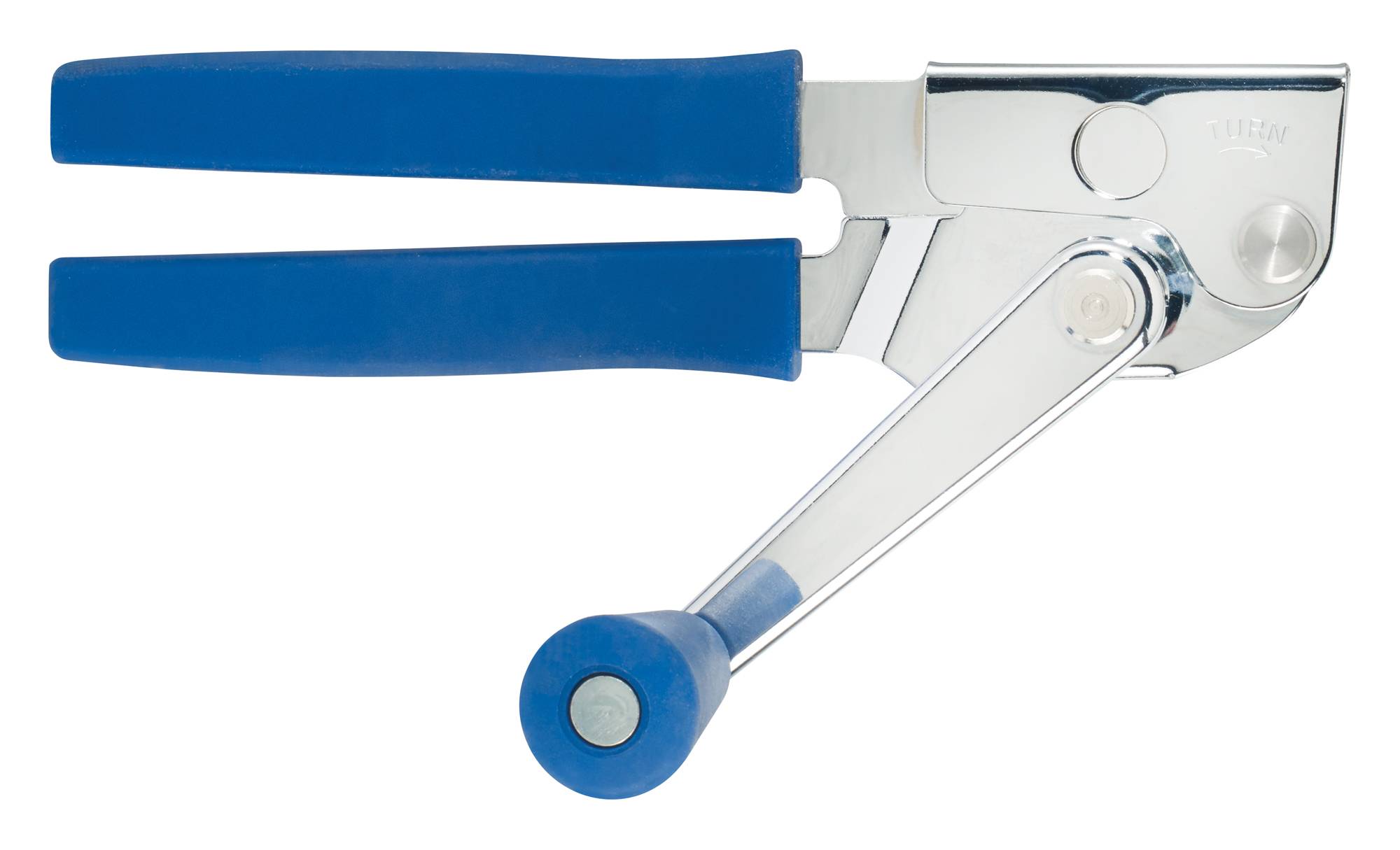Twist & Out Can Opener, 8-3/4"L, Large Crank Hdl, Chrome Plated, Soft Grip Hdl