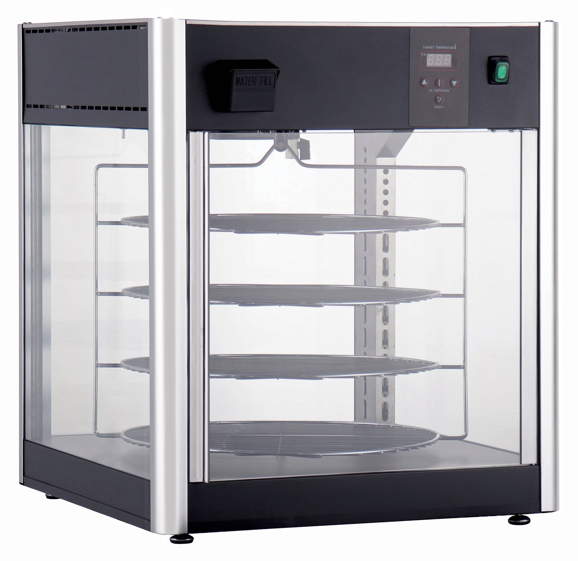 Electric Display Merchandiser, Matte Black, 18" rack, 120V, 1500W