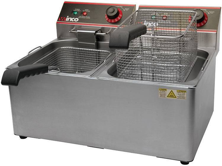 Electric Fryer, Twin Well, 32Lbs Capacity, 120V