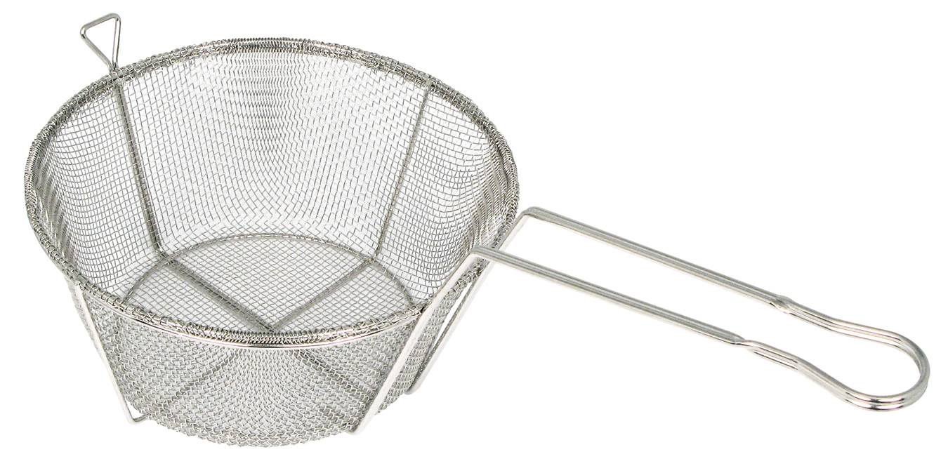 Fry Basket, Wire, 6 Mesh, 8-1/2"Dia x 4-1/4"H