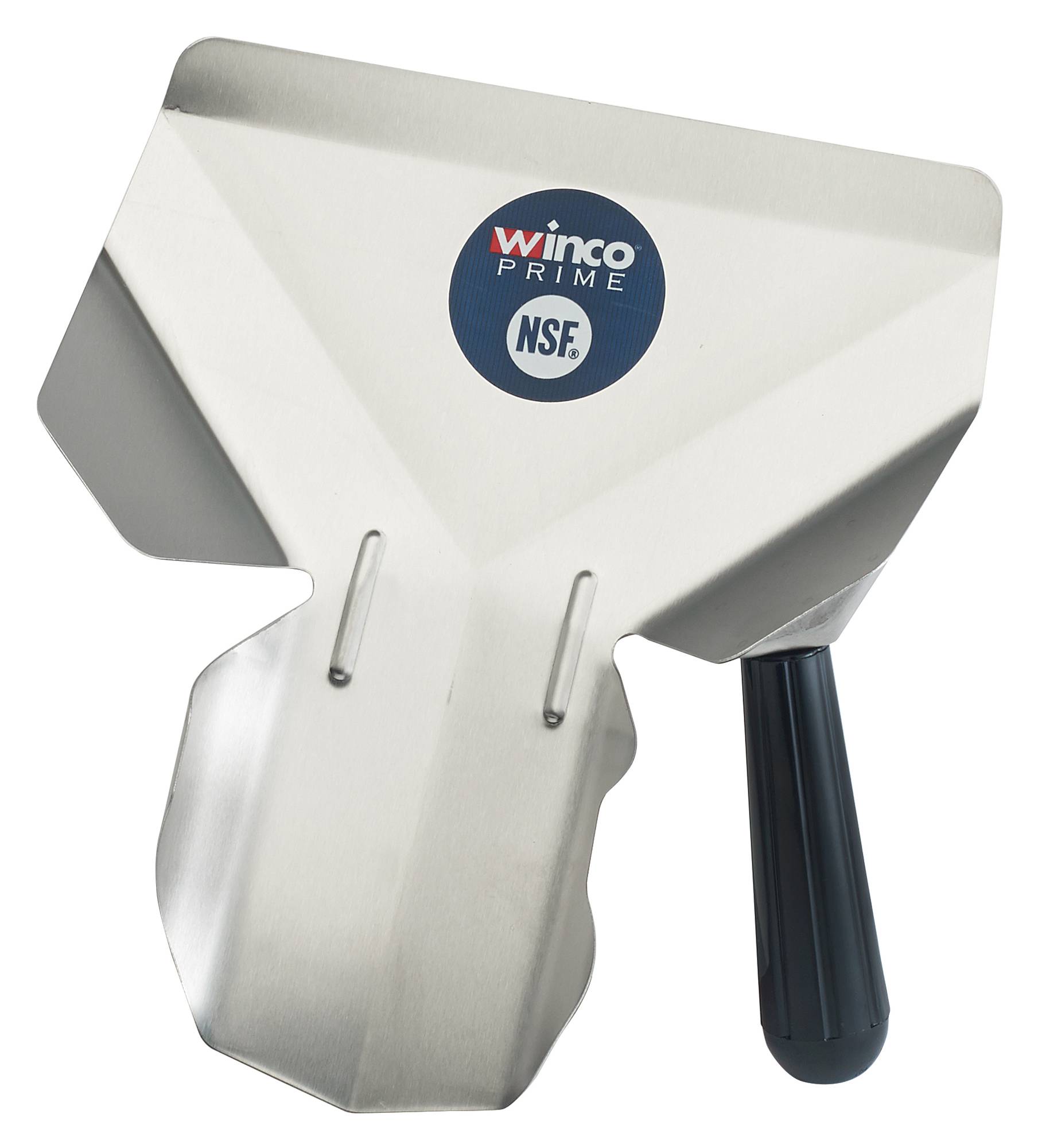 SS 18/8 French Fryer Bagger, Right Handle, Black Handle.
