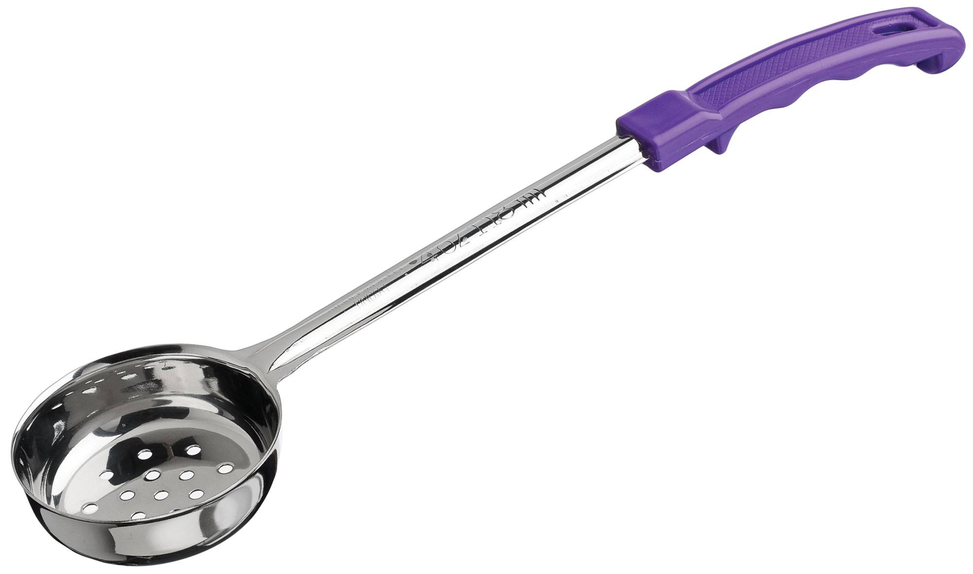 2oz Perf Food Portioner, One-piece S/S, Purple Handle,  Allergen Free