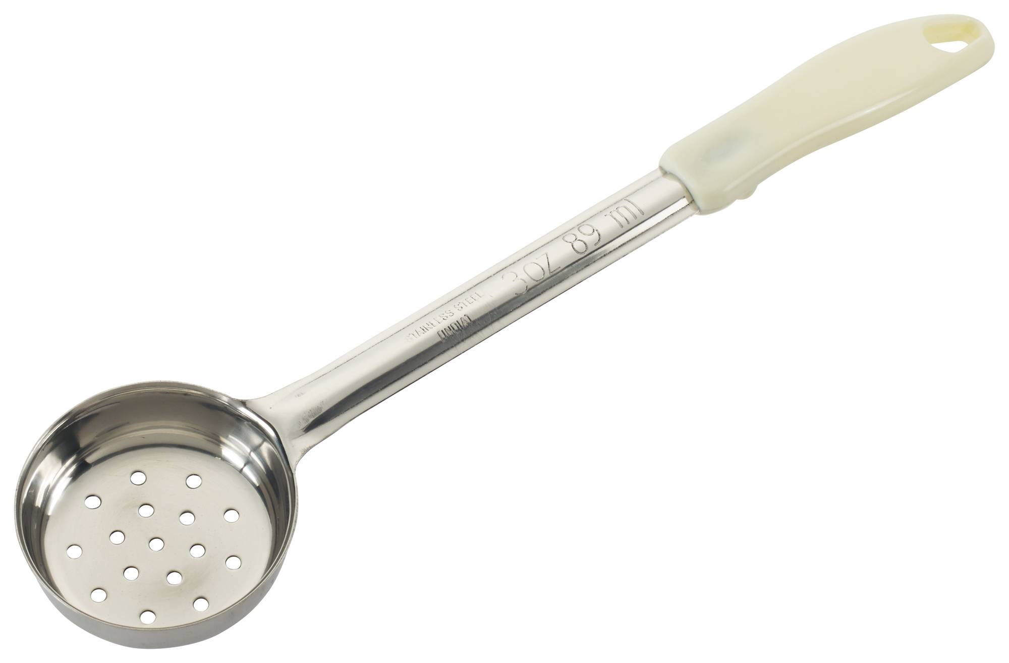 3oz Perf Food Portioner, One-piece, Ivory, S/S