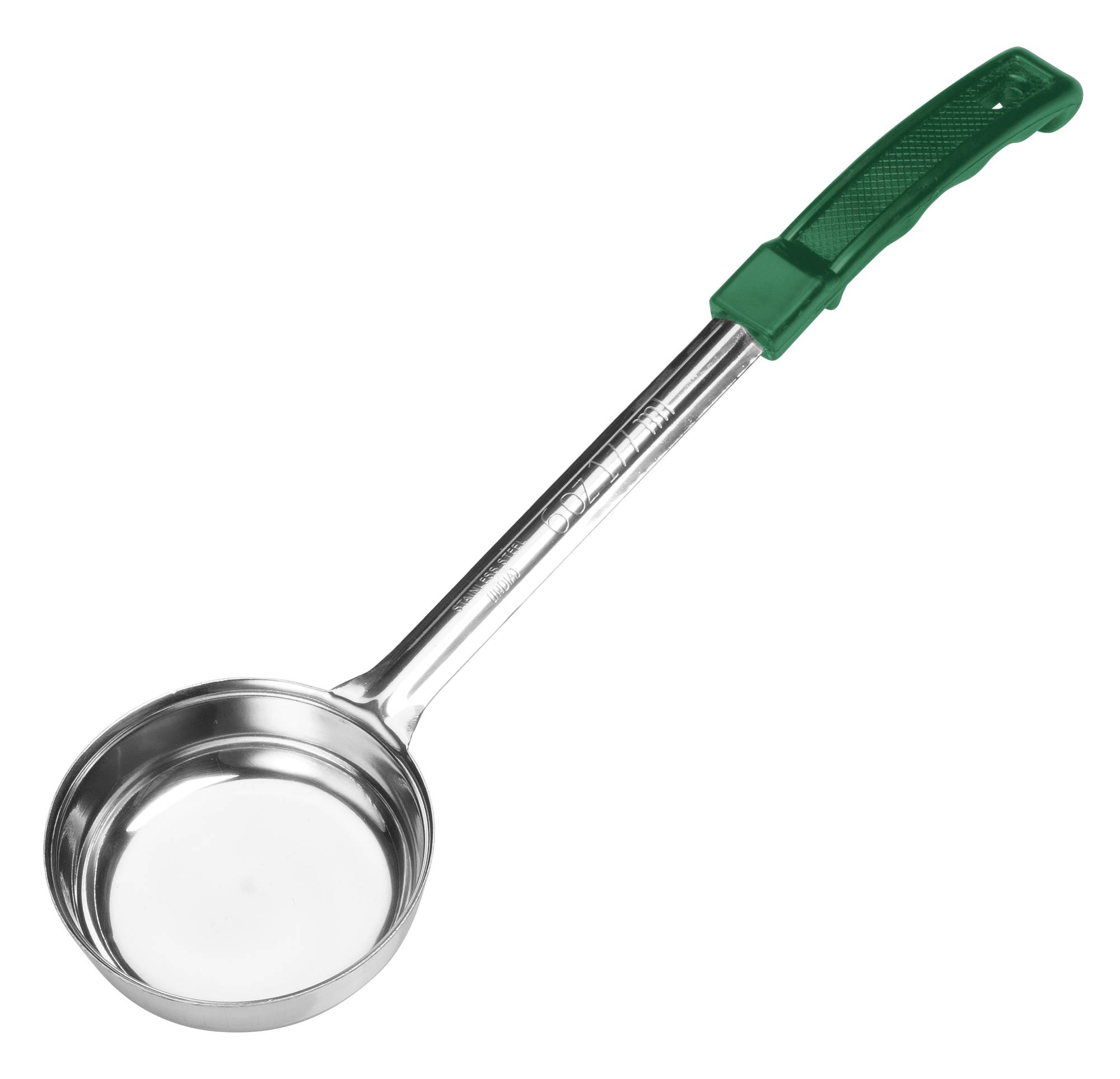 Winco Prime One-piece S/S 6oz Solid Food Portioner, Green, NSF