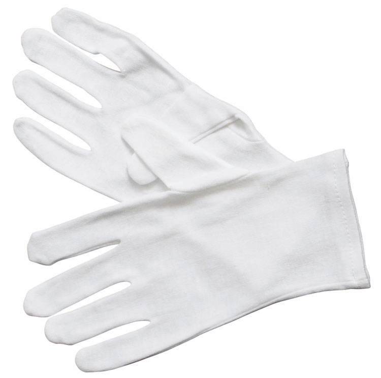 Service Gloves, White Cotton, LRG, 6 Pairs
