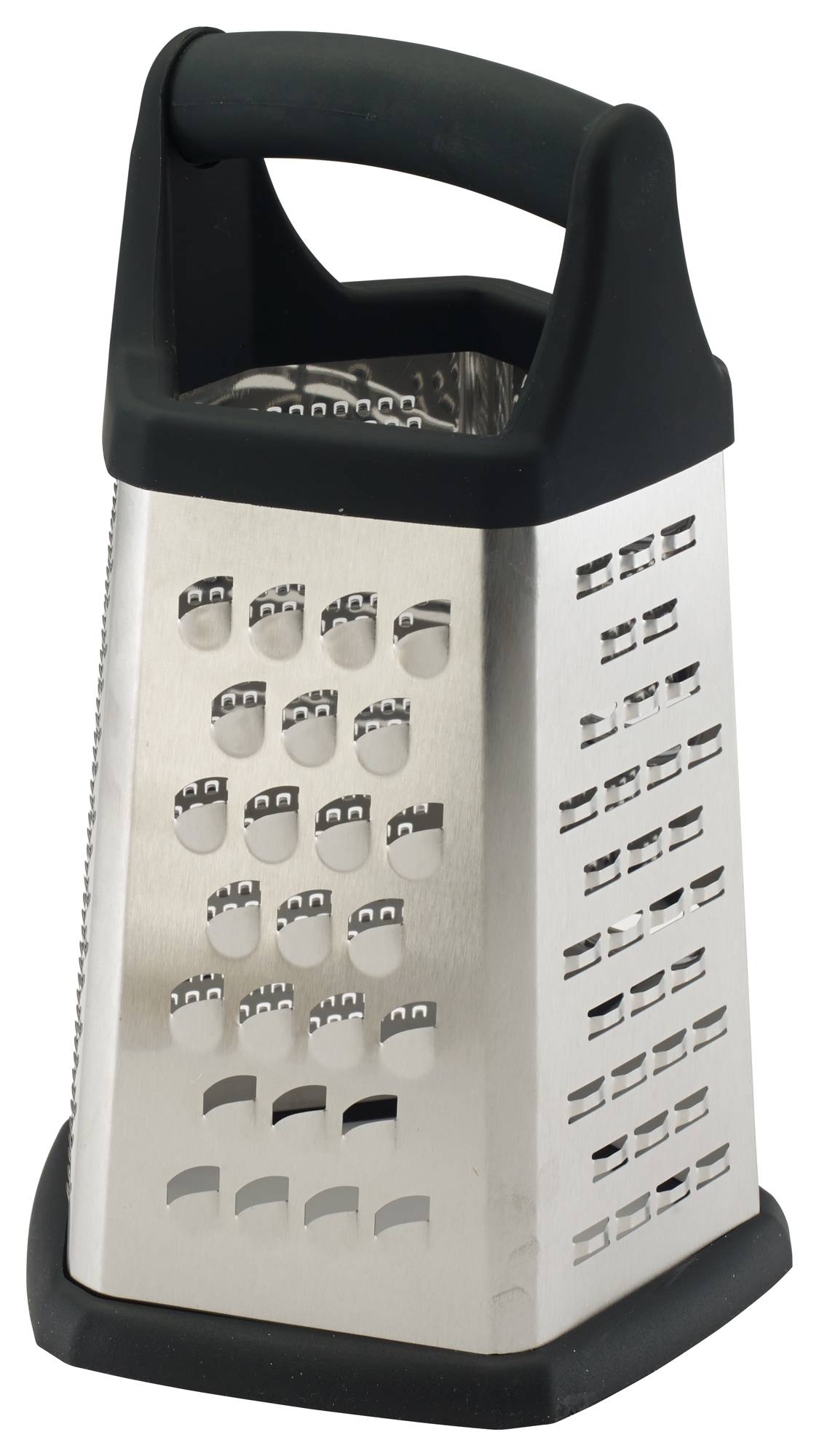 Grater w/Soft Grip Hdl, 5 Sides, S/S