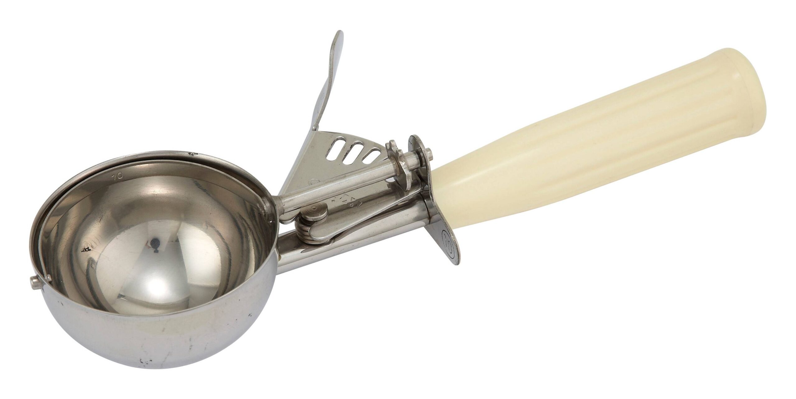 Ice Cream Disher, Size 10, Plastic Hdl, Ivory