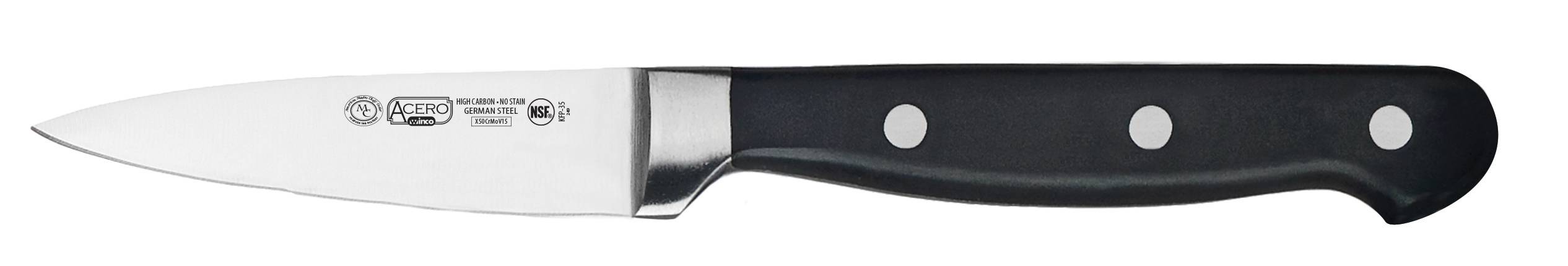 3.5" Paring Knife, Triple Riveted, Full Tang Forged Blade