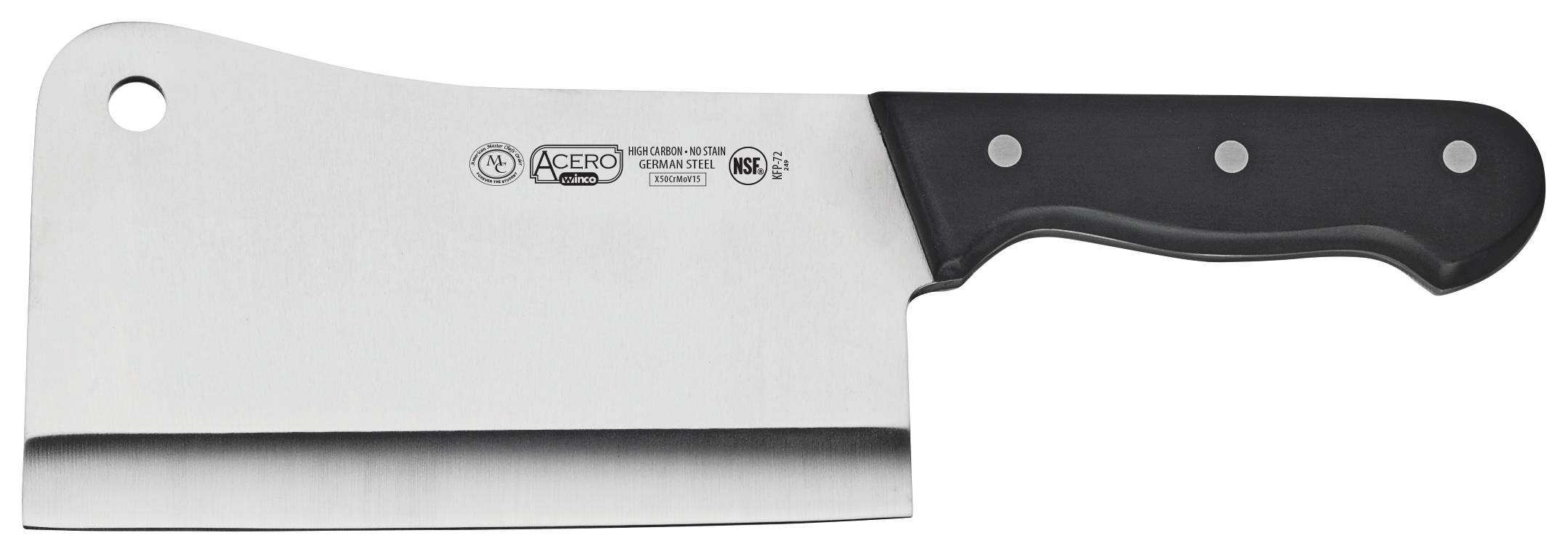 7" Cleaver, Riveted, POM Hdl,  w/Hanging Hole