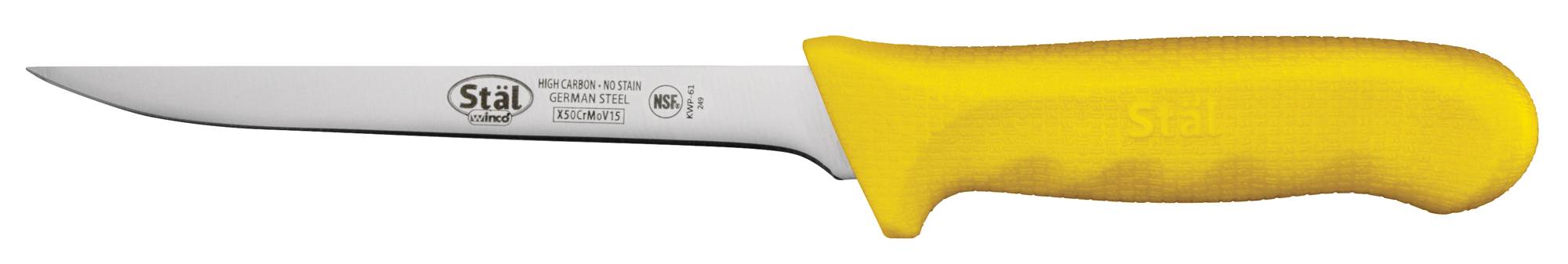 6" Boning Knife, Yellow PP Hdl, Narrow