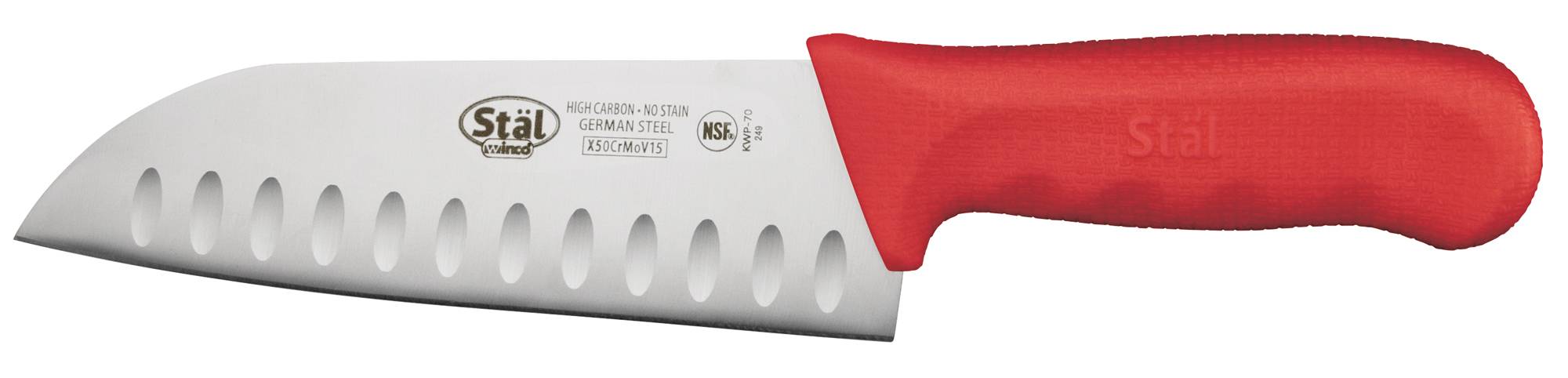 7" Santoku Knife, Red PP Hdl