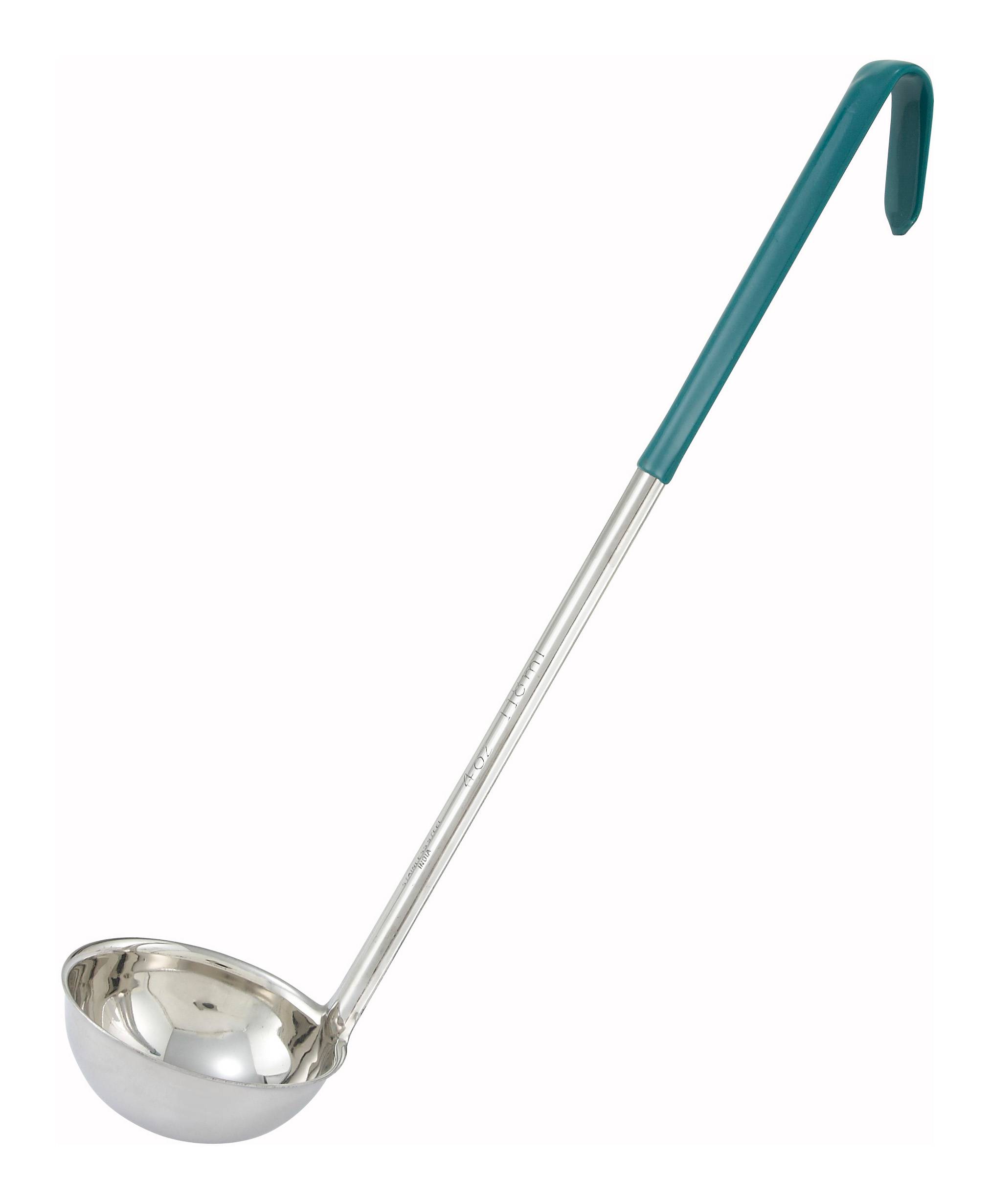 4oz, Ladle, One-piece, Green, S/S