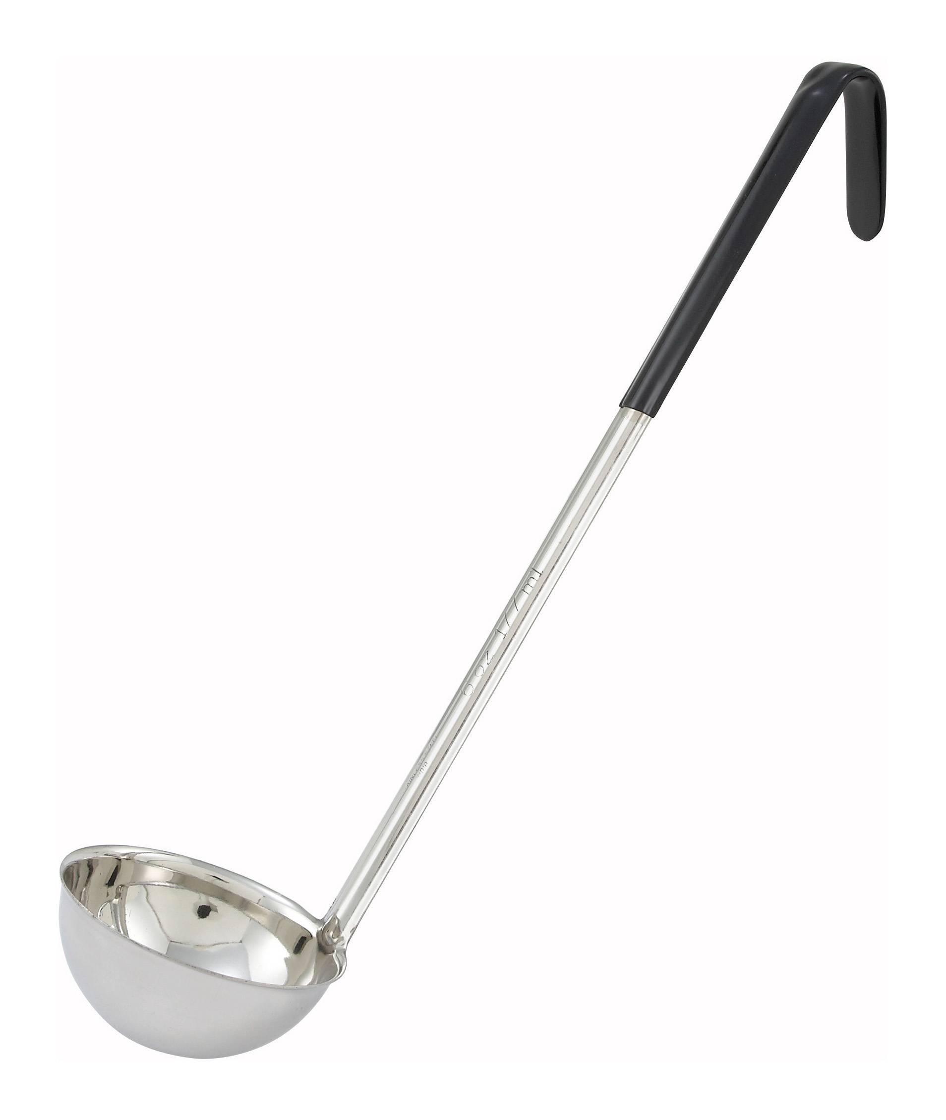 6oz, Ladle, One-piece, Black, S/S