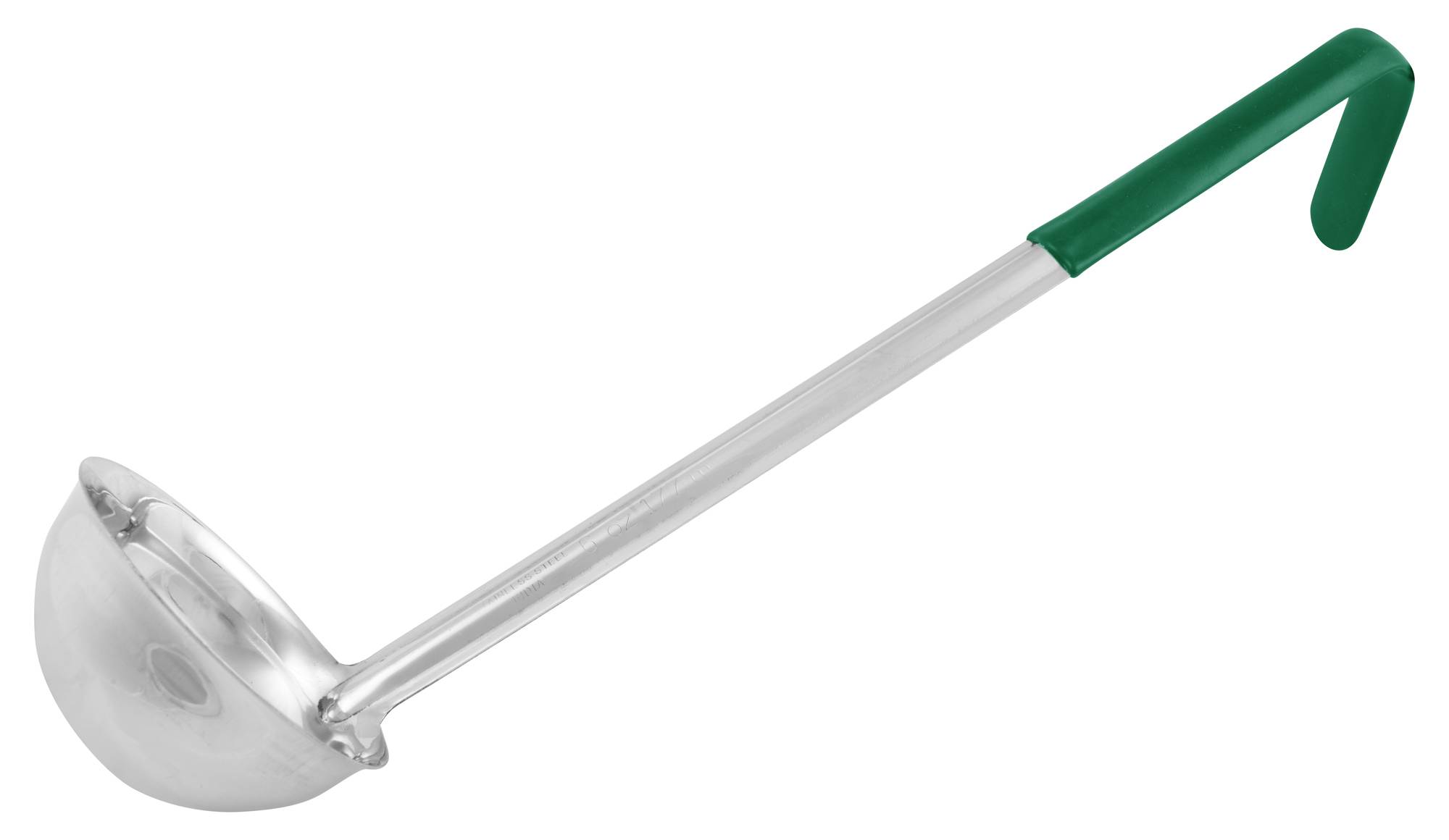 Winco Prime One-piece S/S 6oz Ladle, Green,NSF