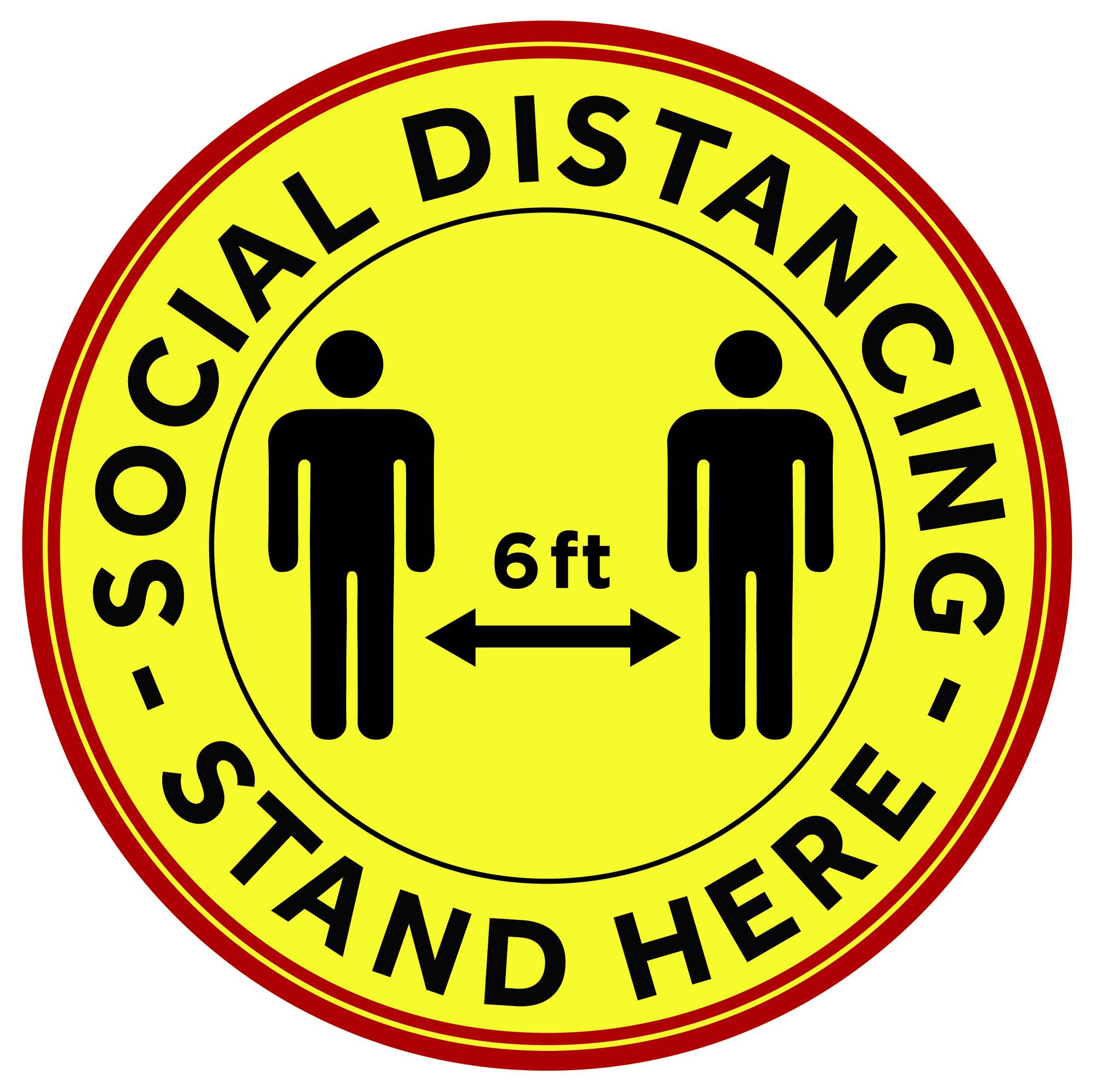 12" Round Social Distancing Floor Decal, Anti-slip, 10pcs/pk