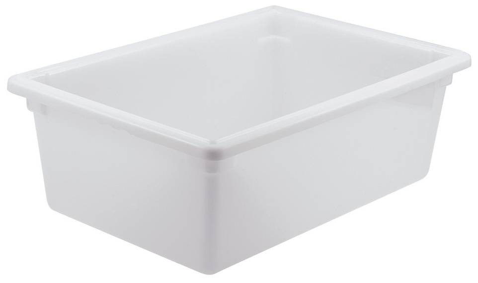 Food Storage Box, 18" x 26" x 9", White, PP