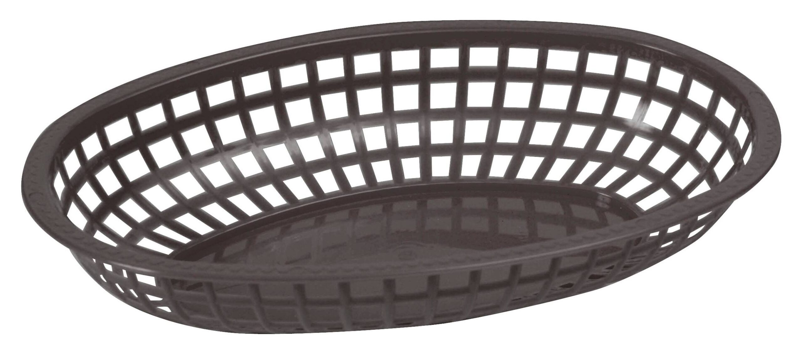 Fast Food Baskets, Oval, 10-1/4" x 6-3/4" x 2", Black