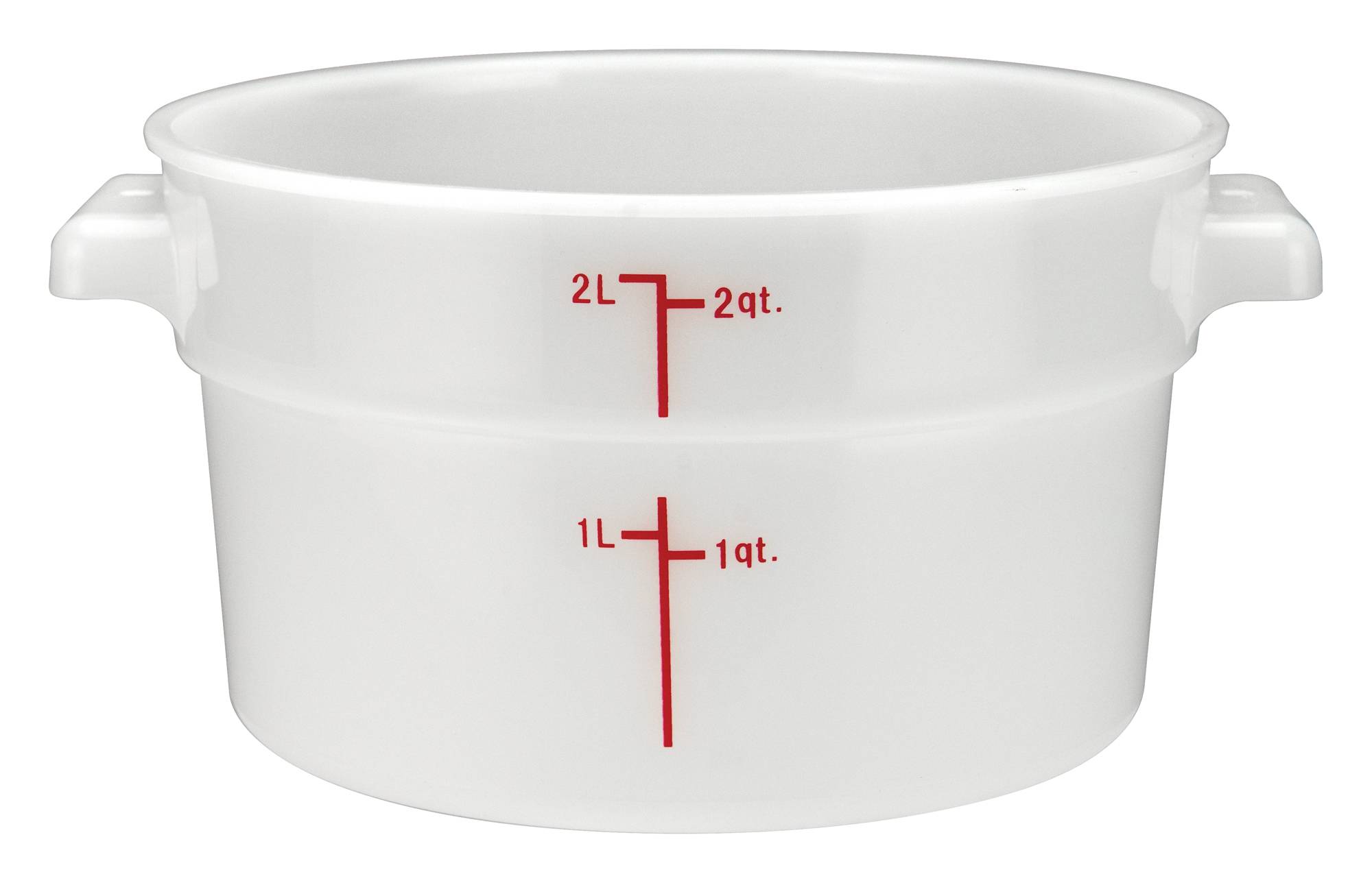 2qt Round Storage Container, White, PP