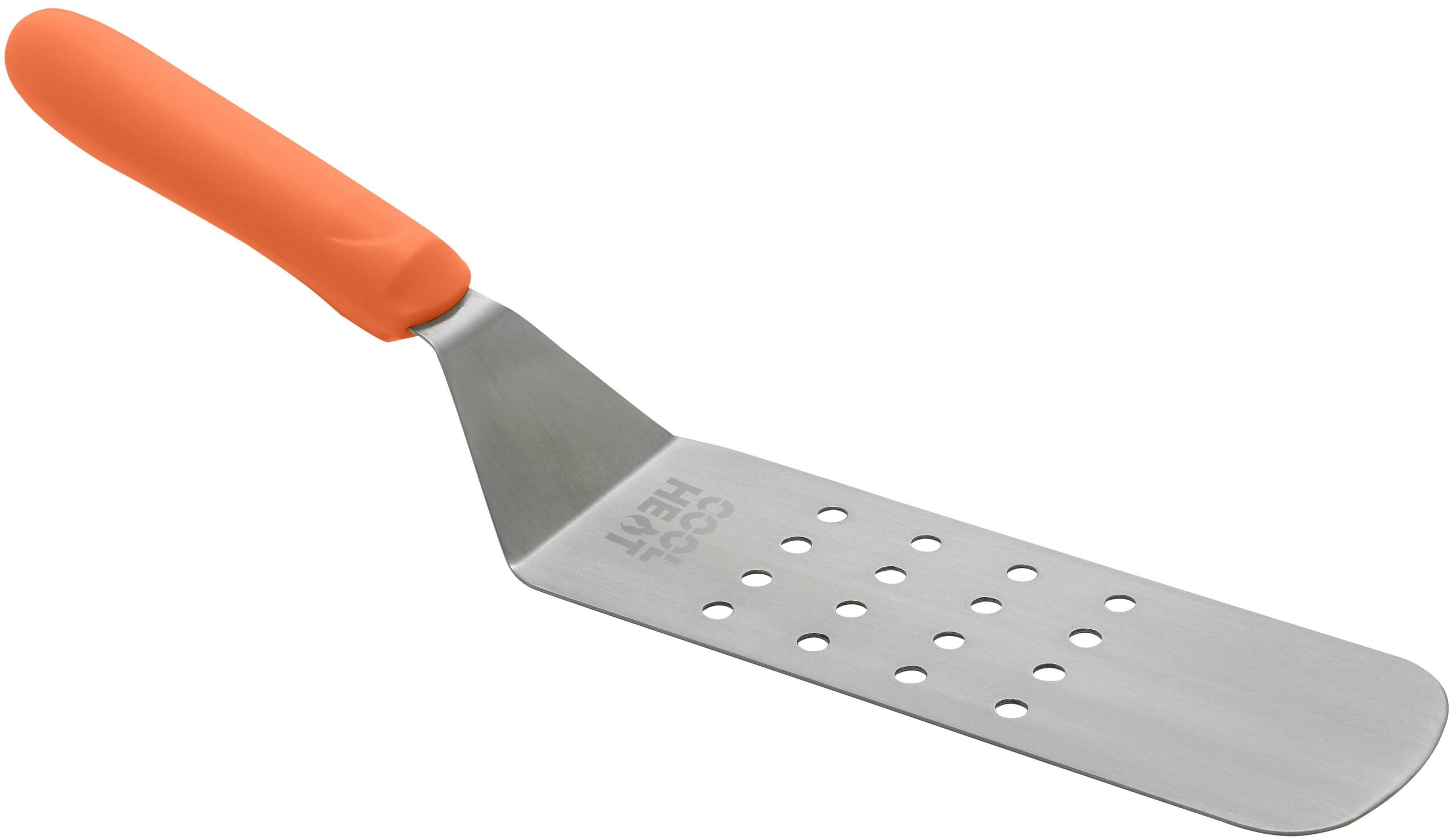 High Heat Perforated Flexible Turner w/Offset,Orange Nylon Hdl,8-1/4"x2-7/8" Bld