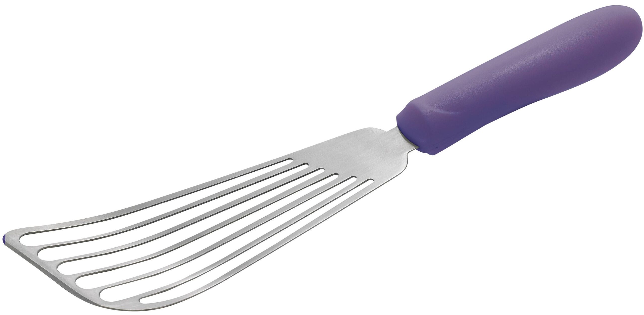 Fish Spatula, Purple PP Hdl, 6-3/4" x 3-1/4" Blade, Allergen Free