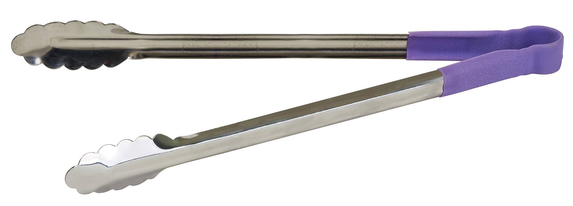 16" S/S Utility Tong, PP Hdl, Purple, Allergen Free