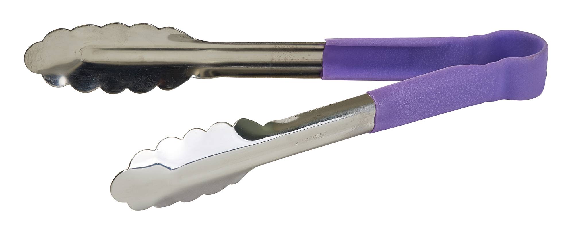 9" S/S Utility Tong, PP Hdl, Purple, Allergen Free