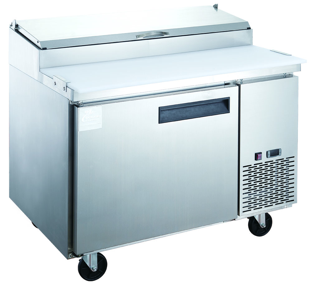 Single Door Pizza Prep Station Refrigerator