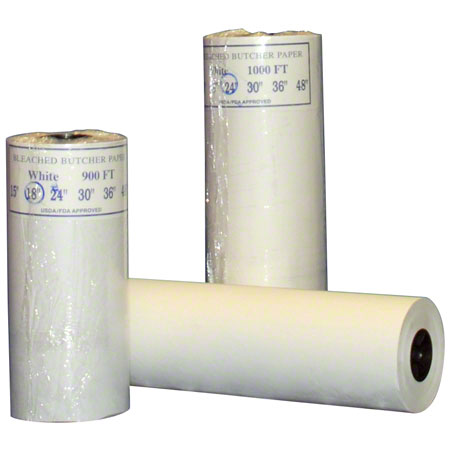 30"x900' White Butcher Paper Roll 40# Basis Weight 1 Roll