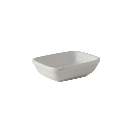 Sauce Dish, 4 oz., 4" x 3-1/8" x 1-1/8", rectangular, microwave & dishwasher safe, oven proof, fully vitrified, ceramic, DuraTux, White (2DOZ/CS) ***SOLD BY THE CASE*** PRICED BY THE CASE